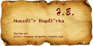 Huszár Bogárka névjegykártya